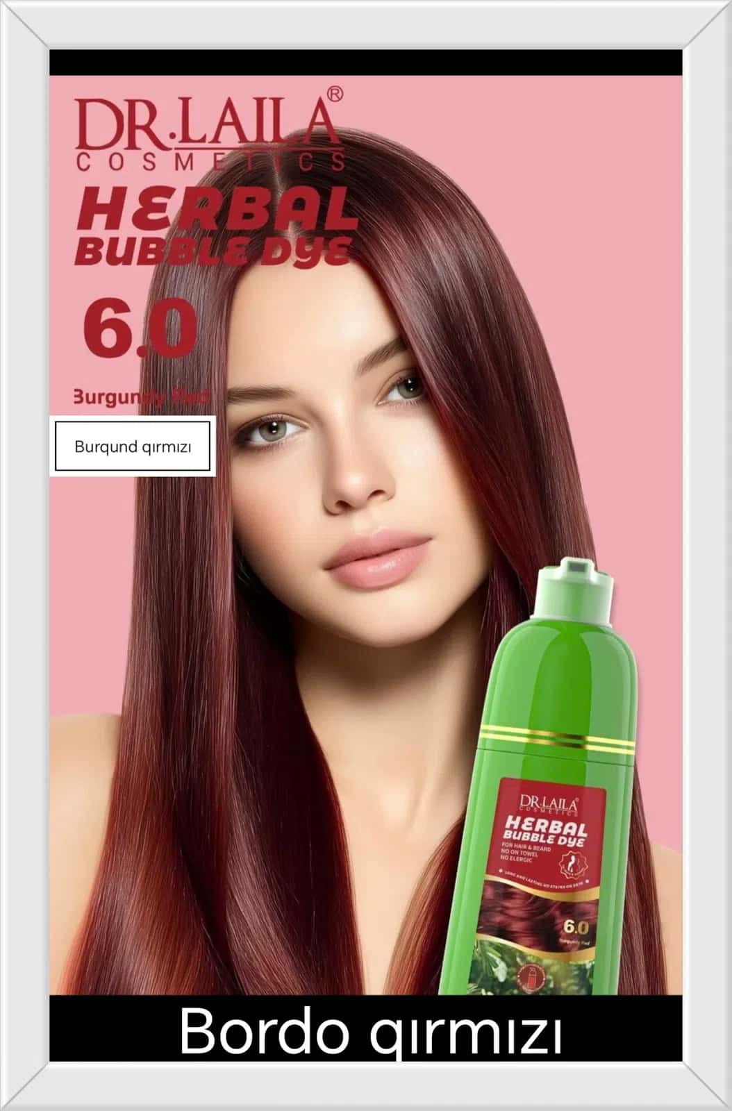 Saç boyası Dr. Laila Herbal Bubble Dye 6.0 Burqund qırmızı - Tenderyard