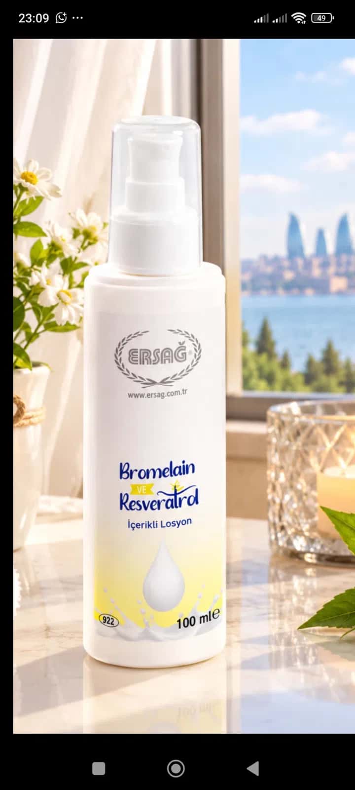 Bədən losyonu Ersag Bromelain və Resveratrol 100 ml - Tenderyard