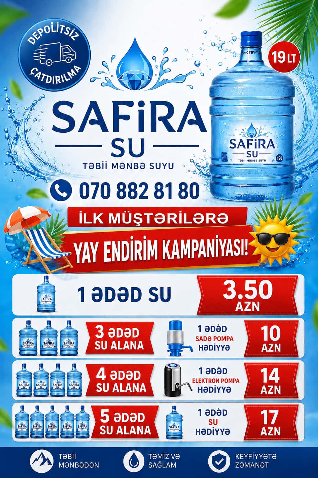 Safira Su - 19 L Təbii Mənbə Suyu - Tenderyard