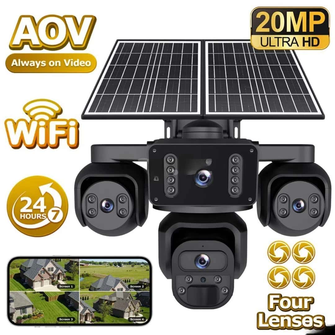 4G Solar 4-camera 12MP 4K security system - Tenderyard