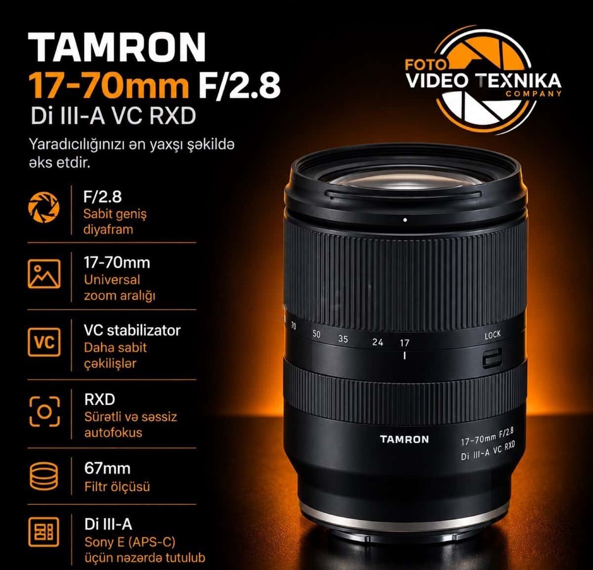 Tamron 17-70mm f/2.8 Di III-A VC RXD Lens - Tenderyard