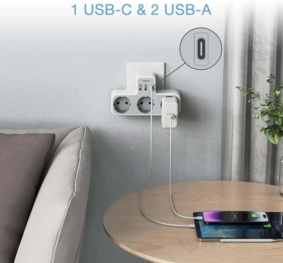 USB girişli 3-lü elektrik uzadıcı və ötürücü - Tenderyard