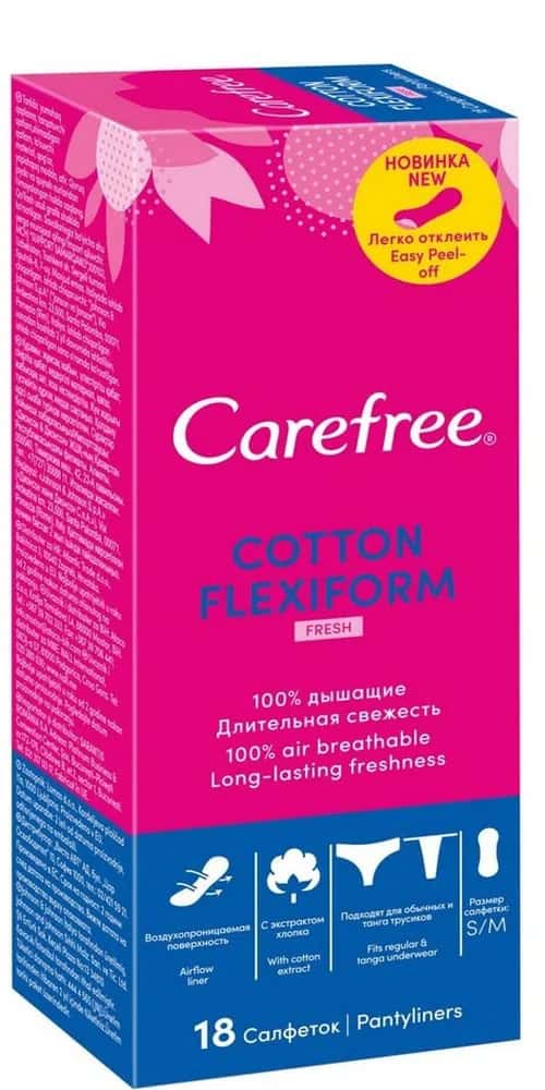 Carefree Flexiform Fresh Daily Panty Liners, 18 pieces - Tenderyard