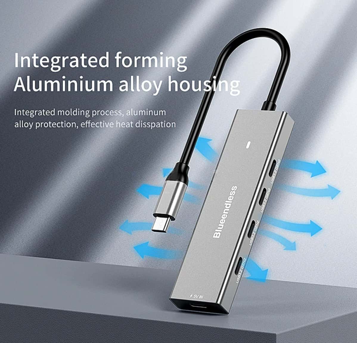 Type-C Hub 5in1 адаптер - Tenderyard
