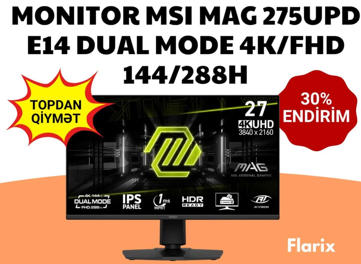 MSI MAG 275UPD E14 Dual Mode 4K/FHD Oyun Monitoru - Tenderyard