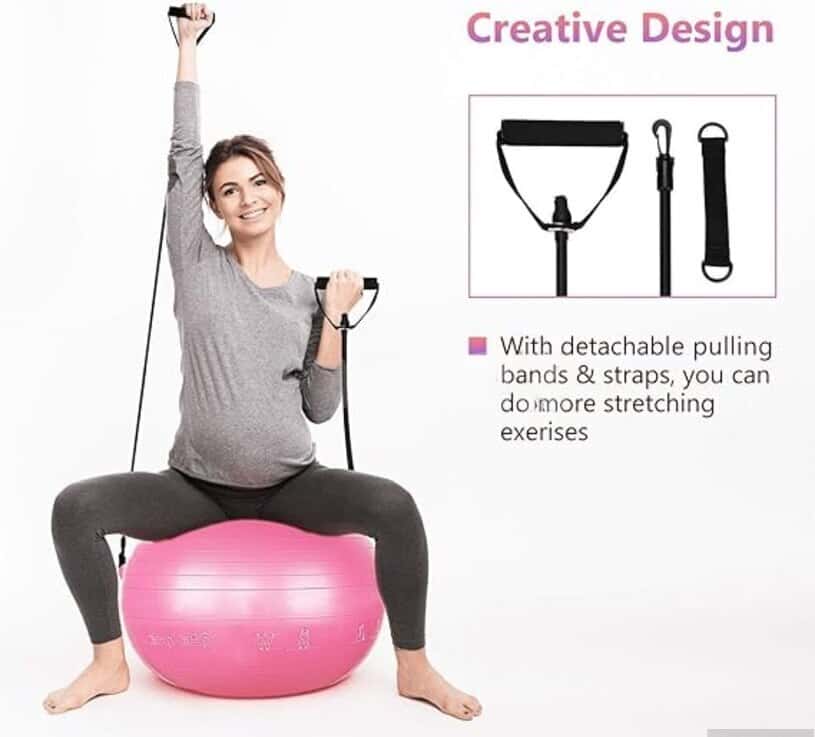Aerobics and Pilates Ball with Handle 65 cm - Tenderyard