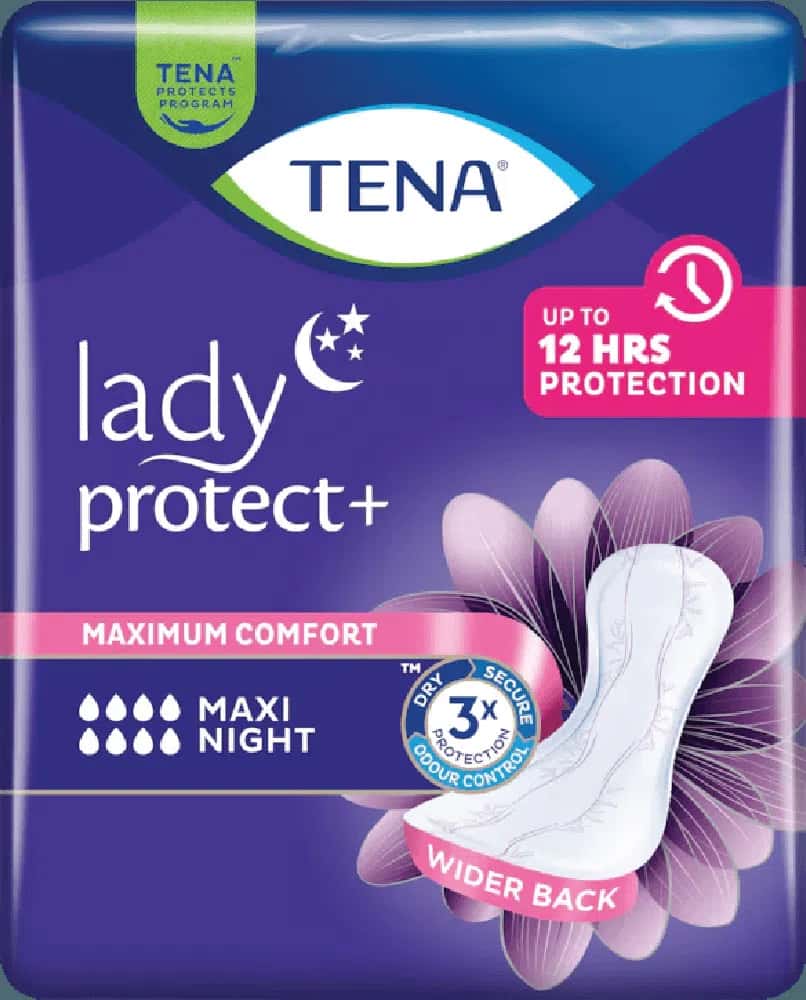 Tena Lady Protect+ Maxi Night Urology Pads (6 pcs) - Tenderyard