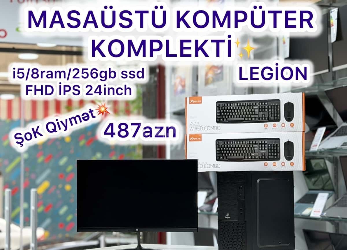 Legion Masaüstü Kompüter Dəsti (i5, 8GB RAM, 256GB SSD) - Tenderyard
