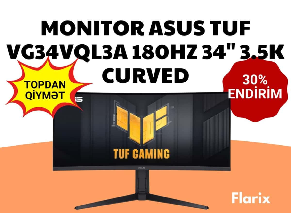 Монитор ASUS TUF Gaming VG34VQL3A 34" 3.5K 180Hz Curved - Tenderyard