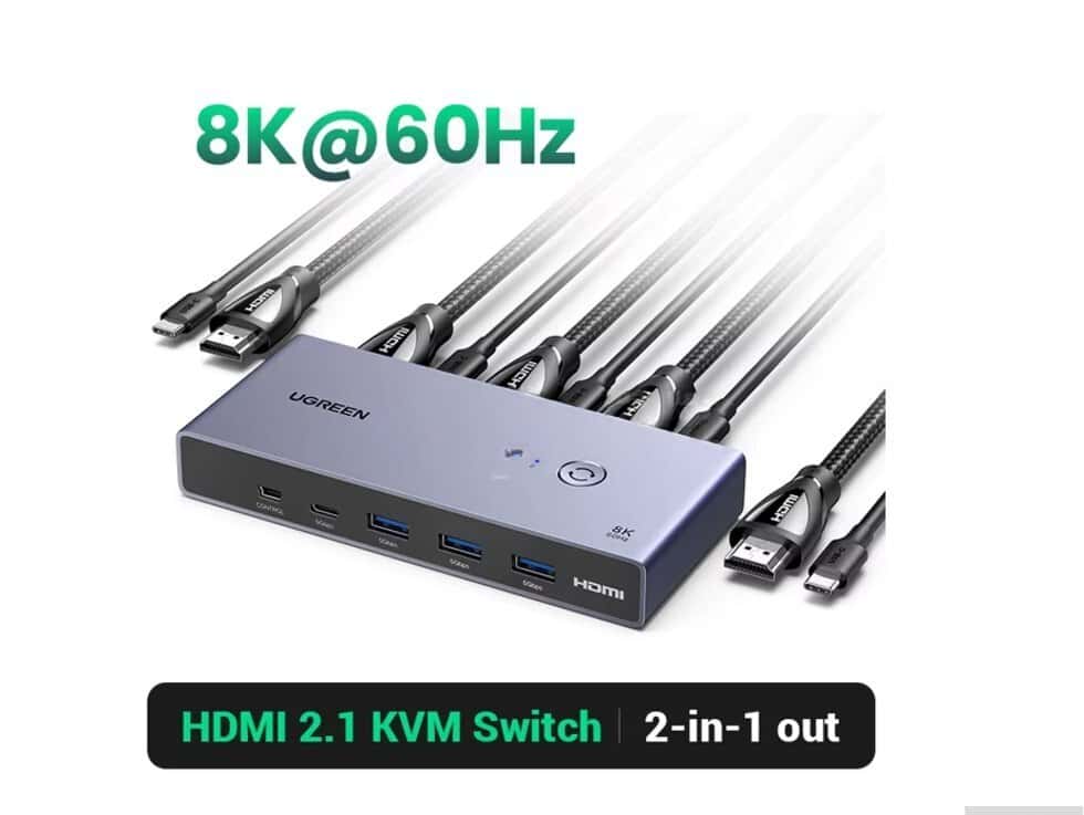 KVM-переключатель Ugreen 8K 60Hz HDMI 2.1 - Tenderyard