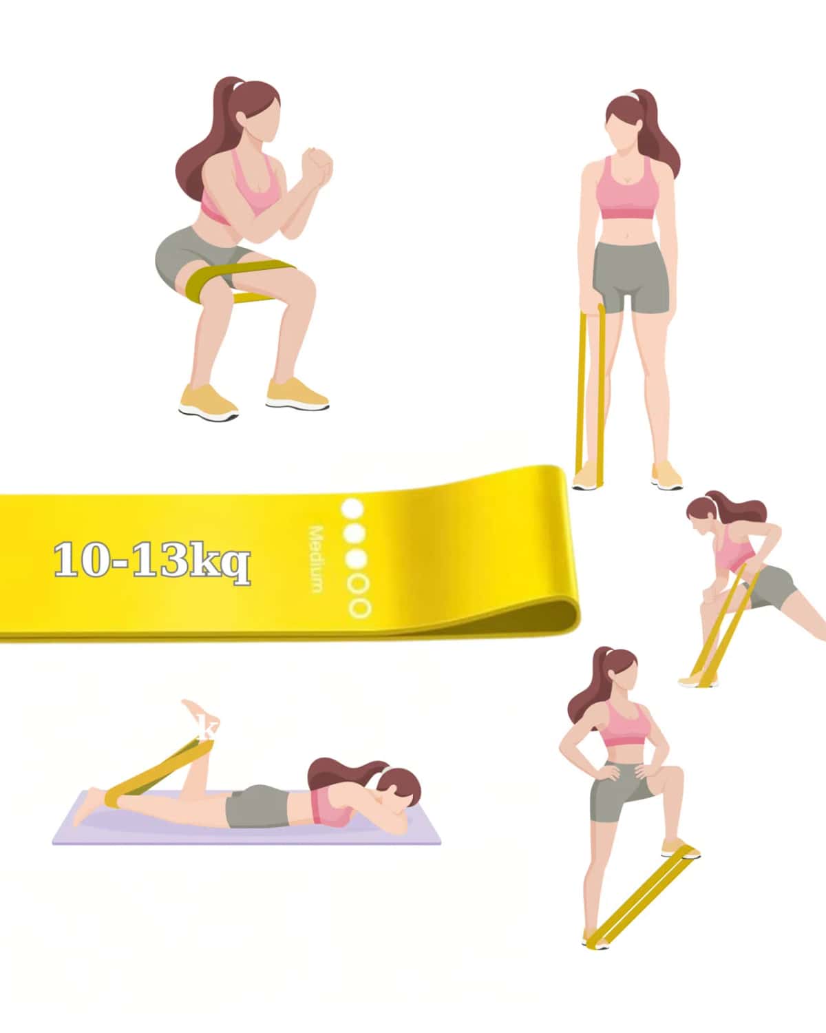 Fitness resistance band, yellow - Tenderyard