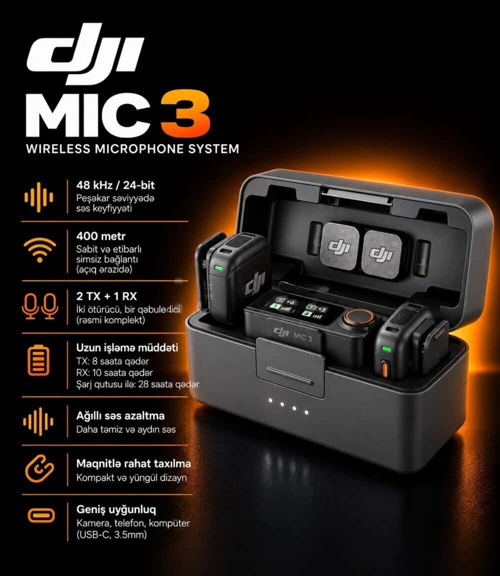 Беспроводная микрофонная система DJI Mic 3 - Tenderyard