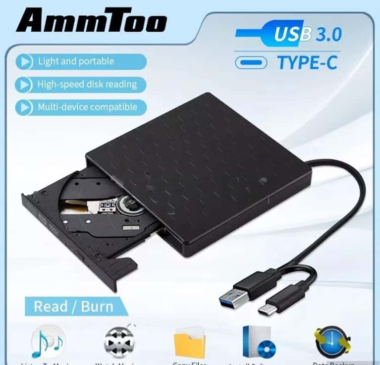 Xarici DVD RW Writer USB Type-C - Tenderyard