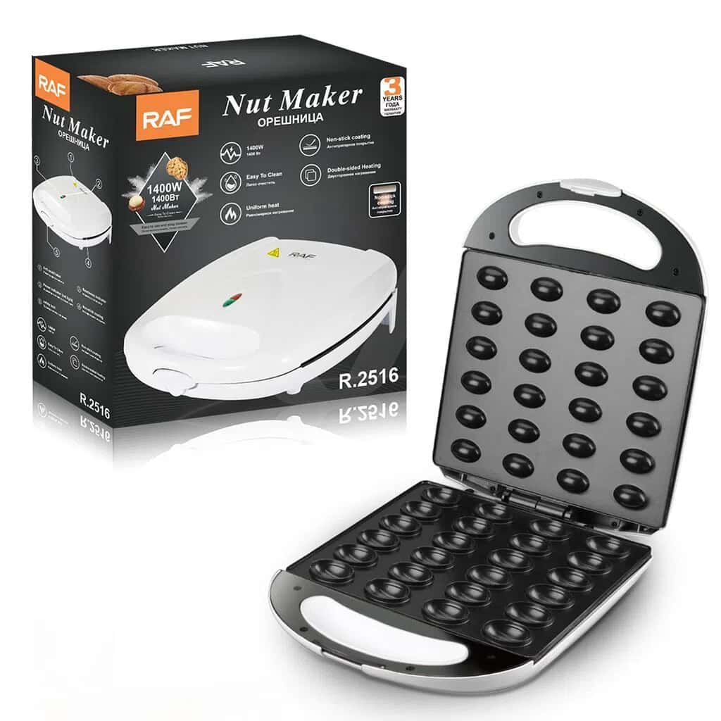 RAF R.2516 Nut Cookie Maker, 1400W, White - Tenderyard