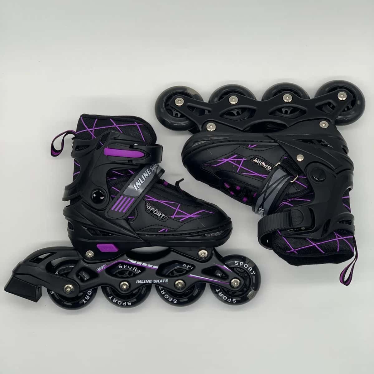 Children's roller skates, black-purple, size 29-33 - Tenderyard