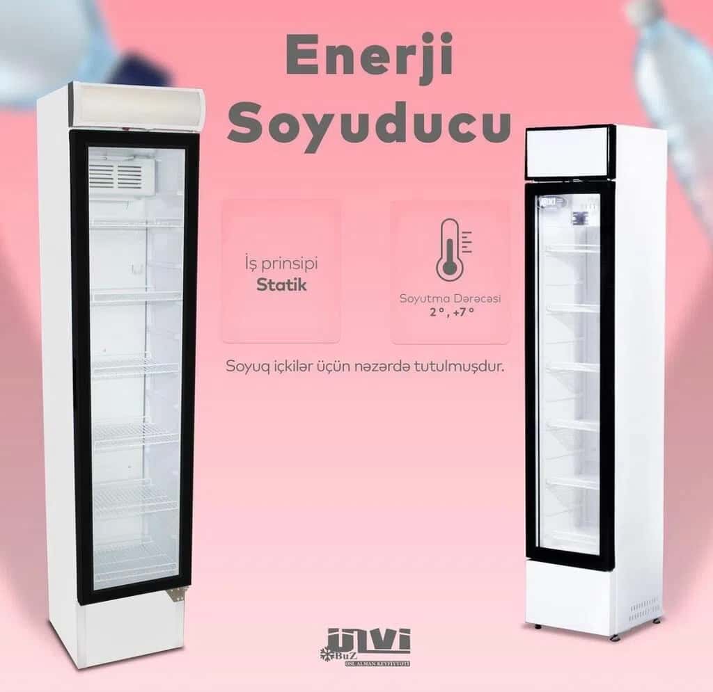 Vertical refrigerated display case for juice 190x40x40 cm - Tenderyard