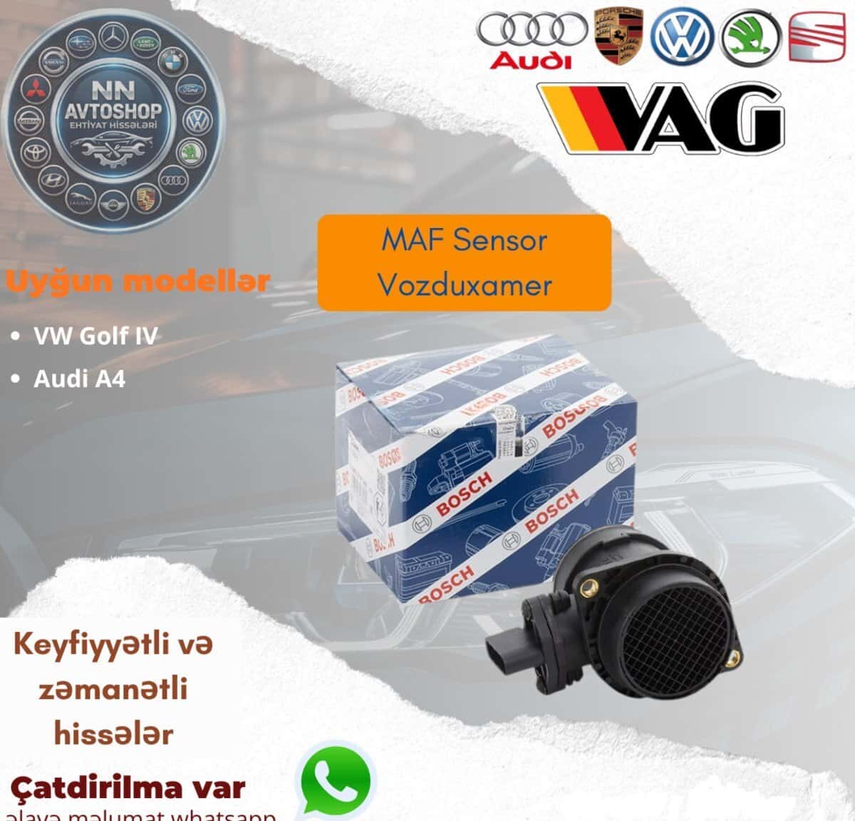 Havaölçən sensoru Volkswagen Golf və Audi - Tenderyard