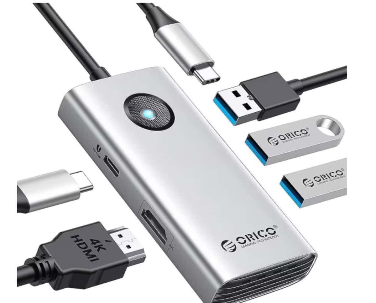 USB Hub Orico PW11-5P-SV-EP 5-in-1 Gümüşü - Tenderyard