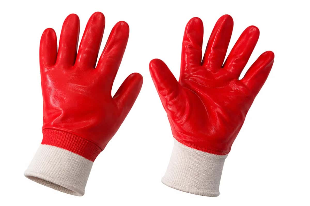 Fabric and Silicone Protective Gloves (White/Red) - Tenderyard