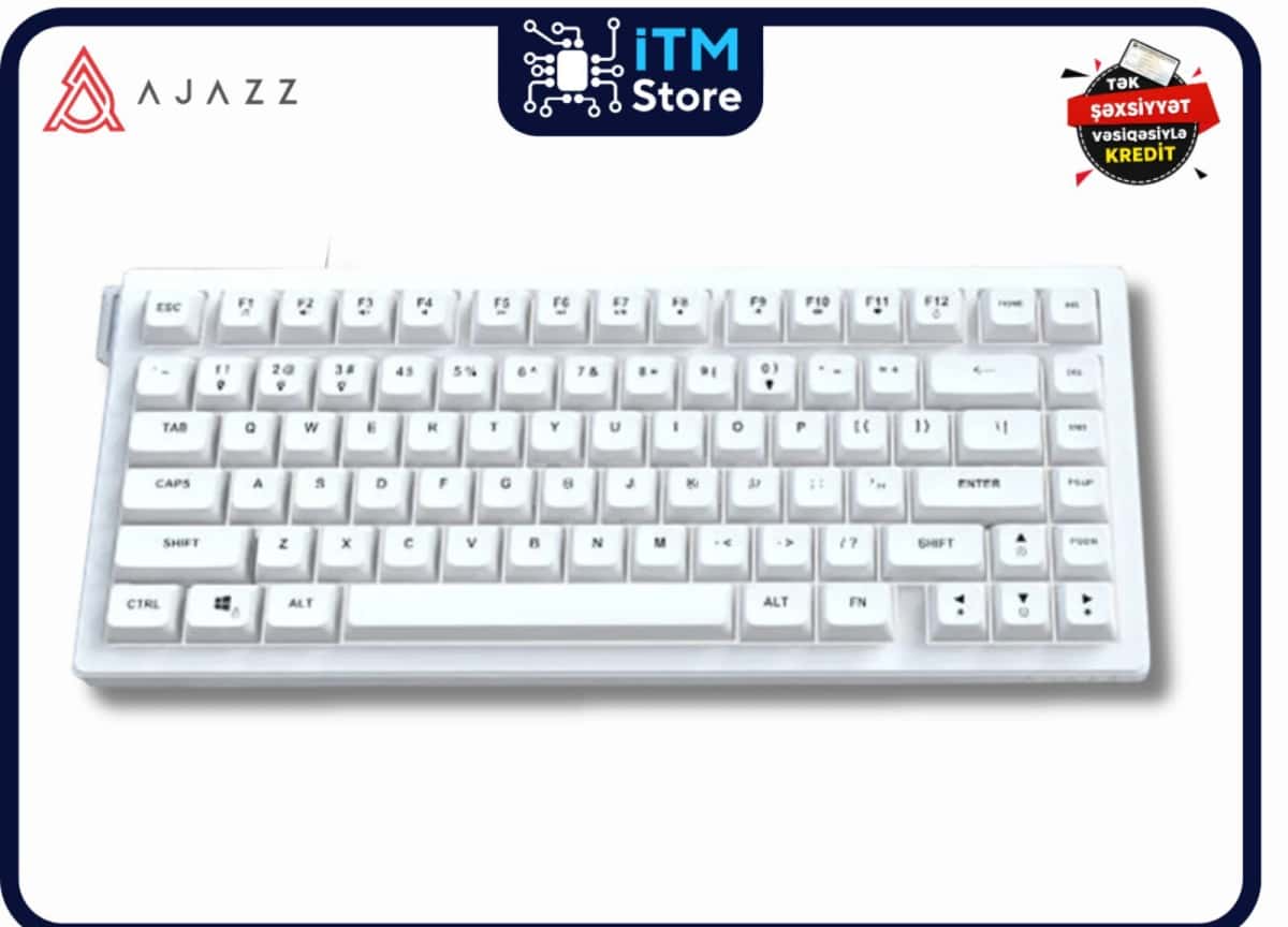 Keyboard Ajazz AF82 White Wired - Tenderyard