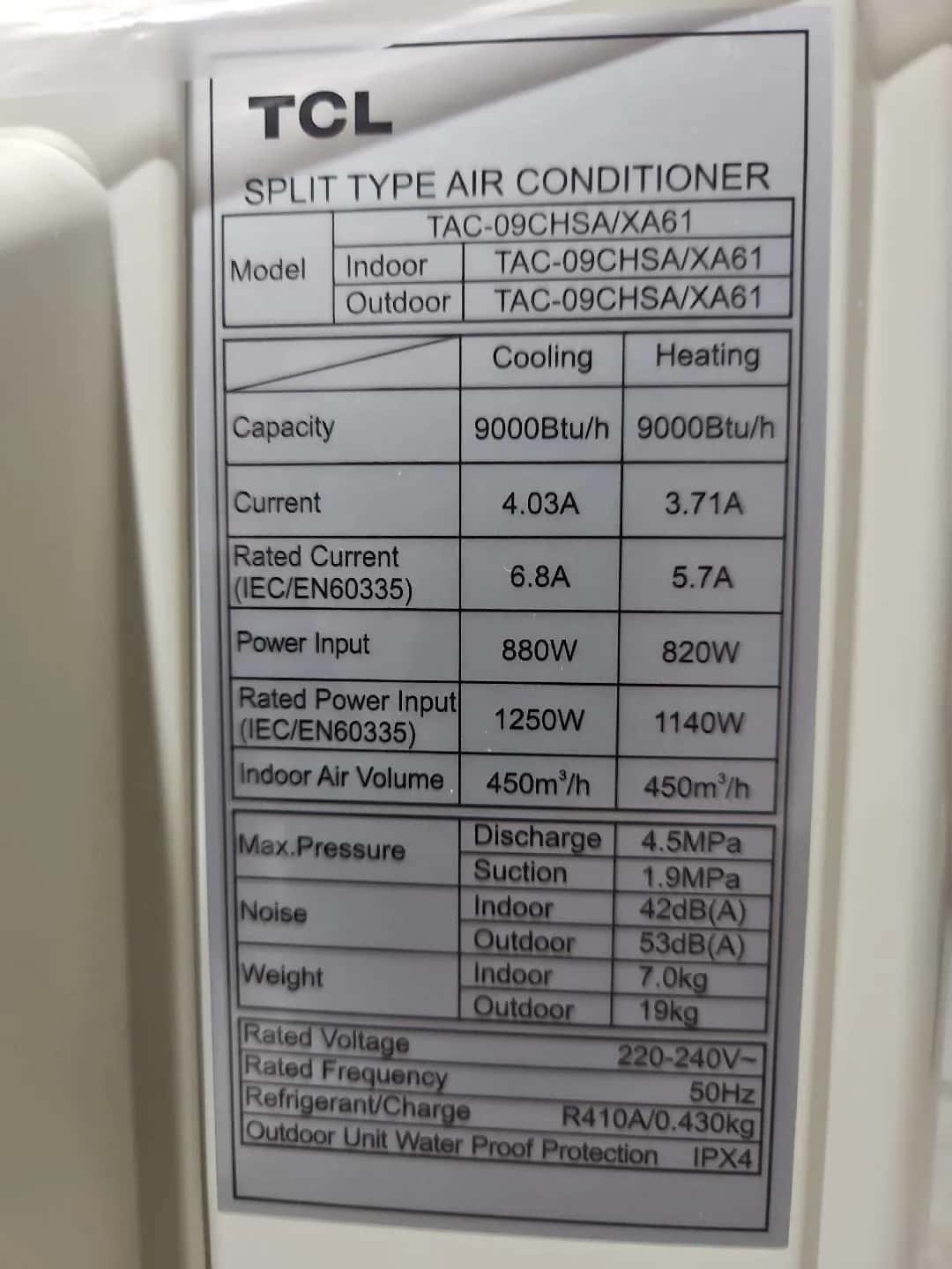 TCL air conditioner - Tenderyard