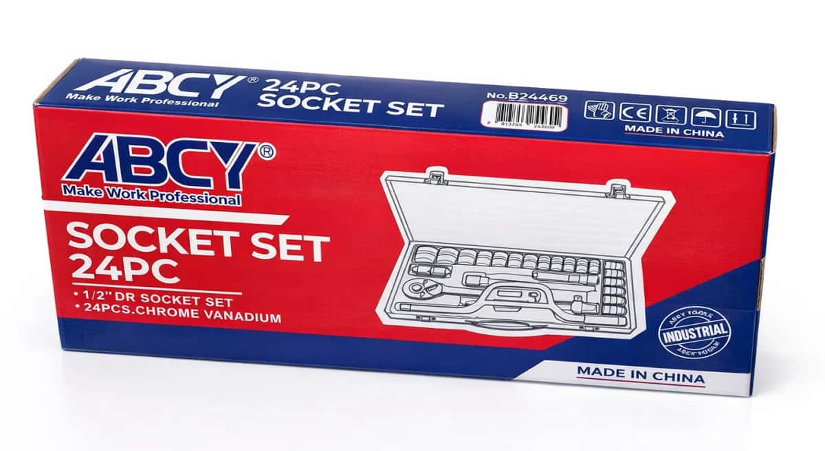 ABCY B24469 Chrome Vanadium 24-piece socket set - Tenderyard