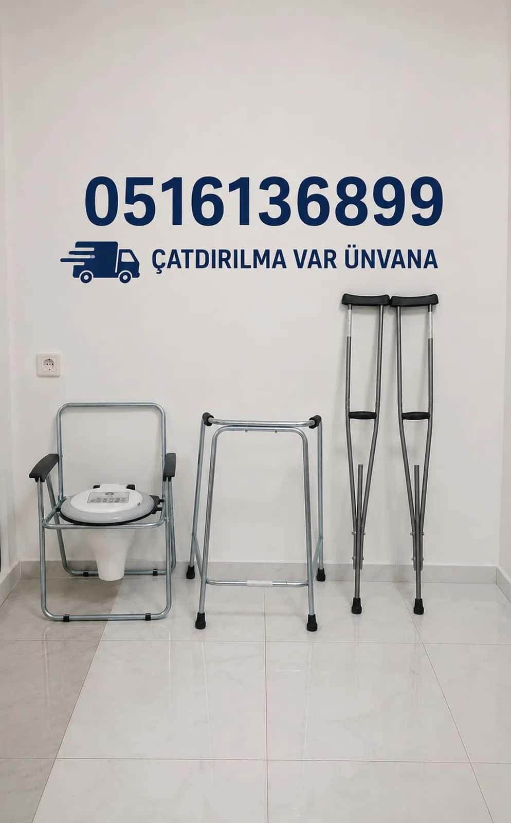 Sanitary chair, walker, and underarm crutches for patients - Tenderyard