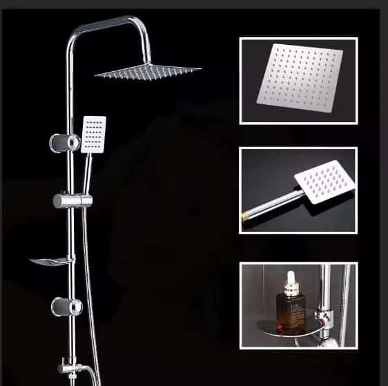 Square shower head, Silver color - Tenderyard