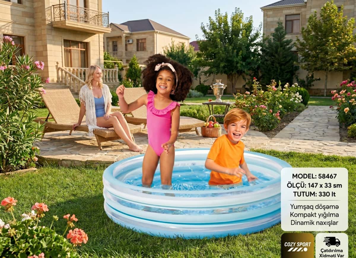 Intex 58467 Star Pattern Inflatable Kids Pool 147x33 cm - Tenderyard