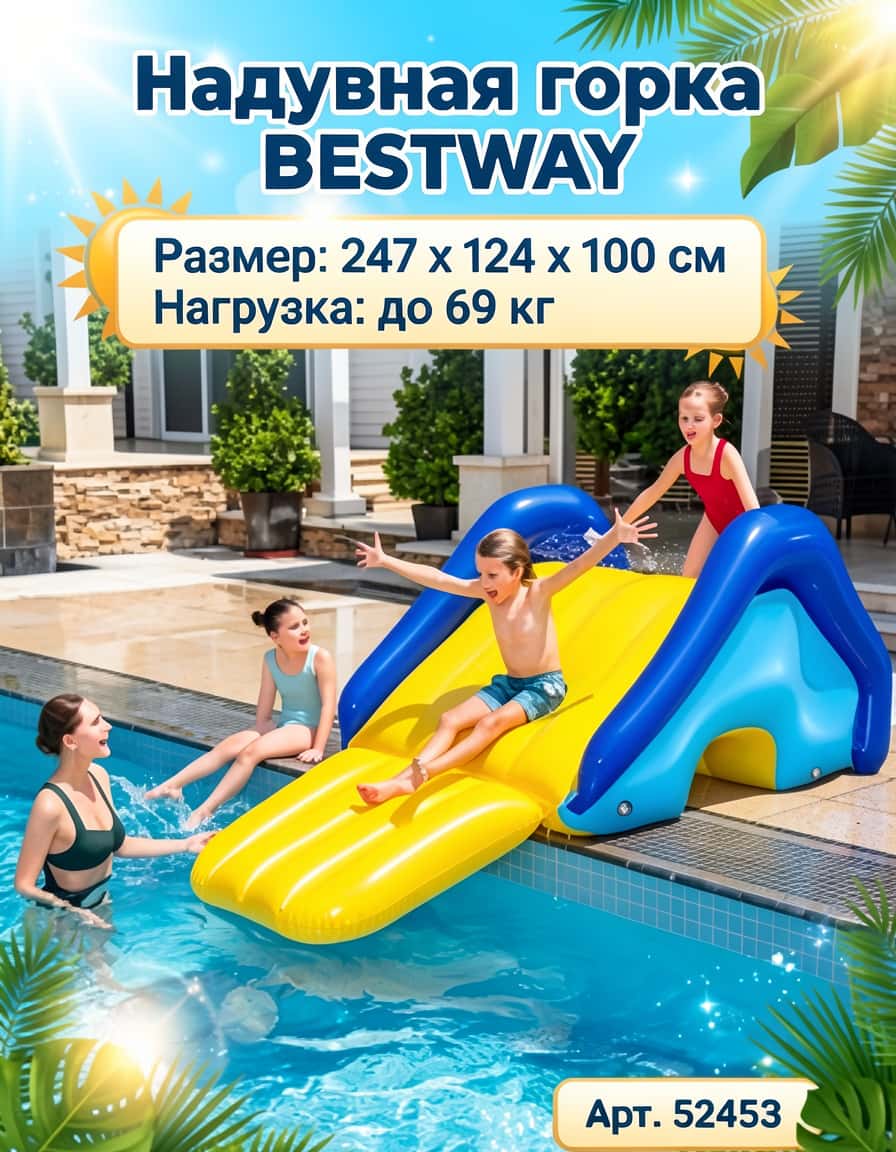 Bestway 52453 Şişmə Su Sürüşkəni - Tenderyard