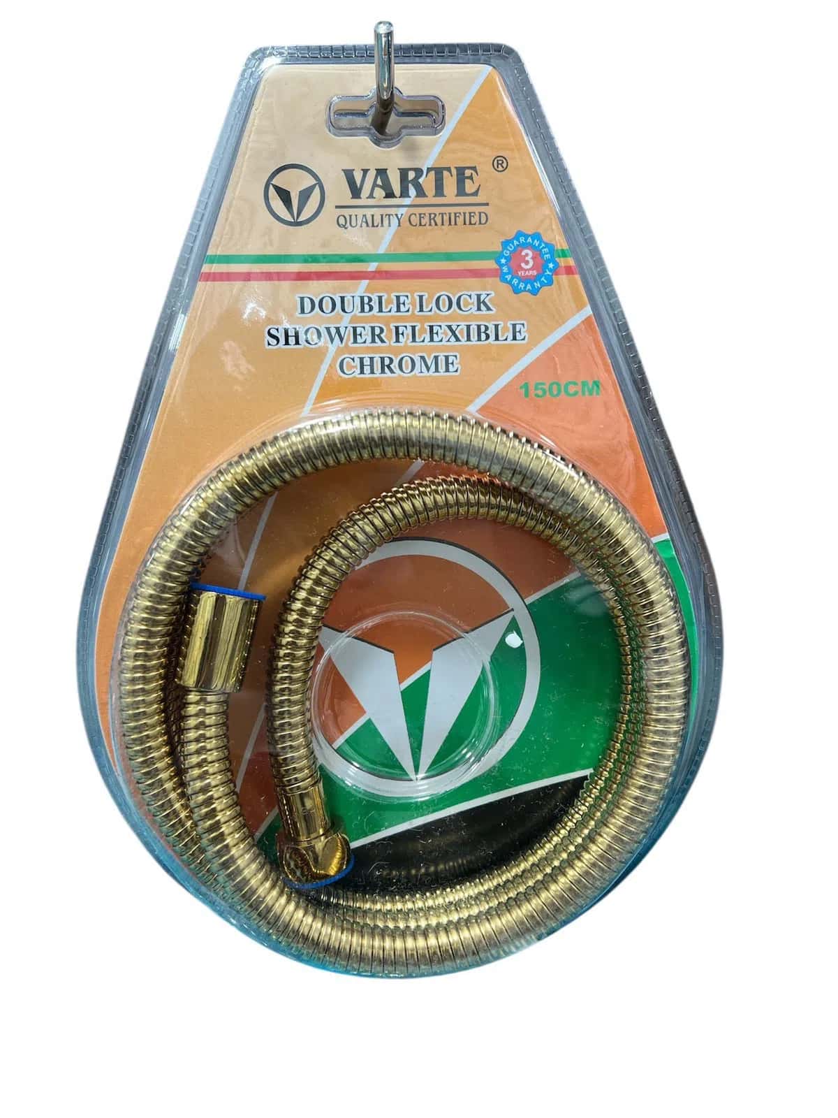 Shower hose Varte MS035, metal, gold, 1.5 m - Tenderyard