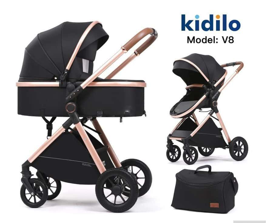 Unisex baby stroller, Black color - Tenderyard