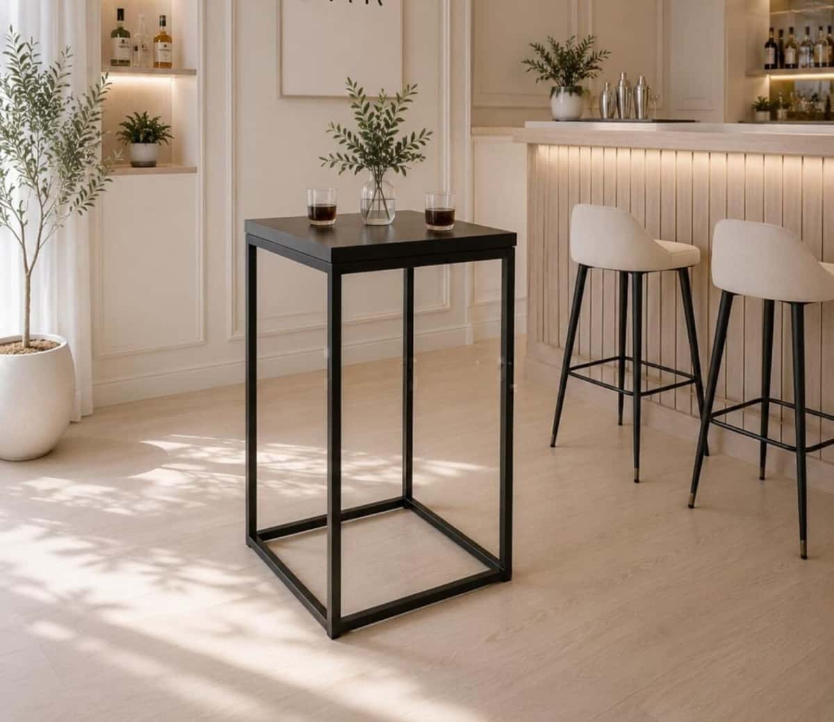 Square garden table, White color - Tenderyard