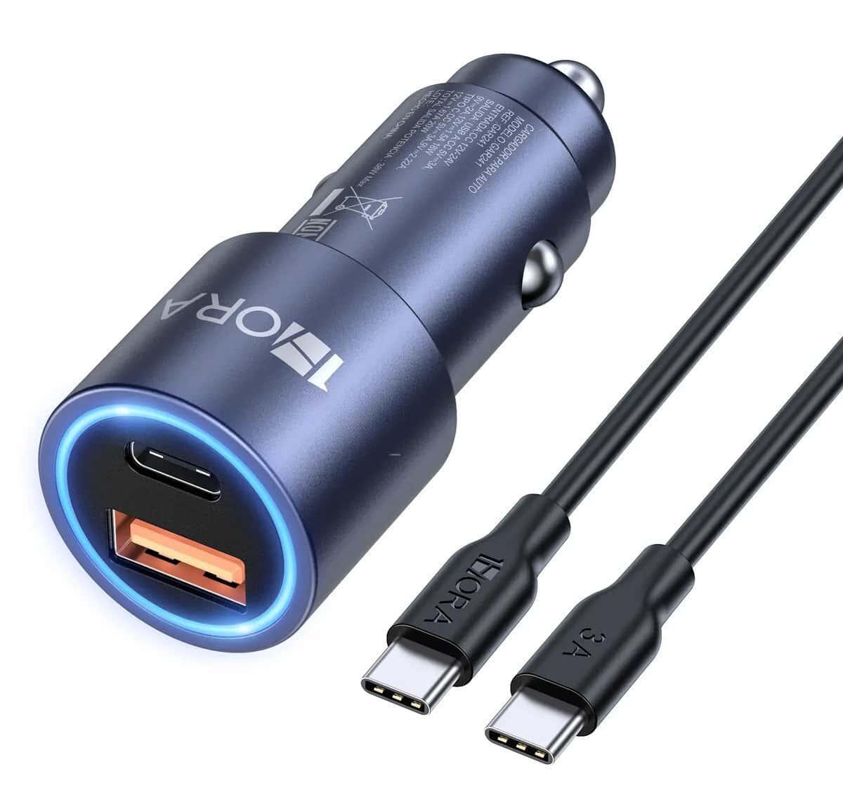 Car charger 1hora 38W GAR241 Grey - Tenderyard