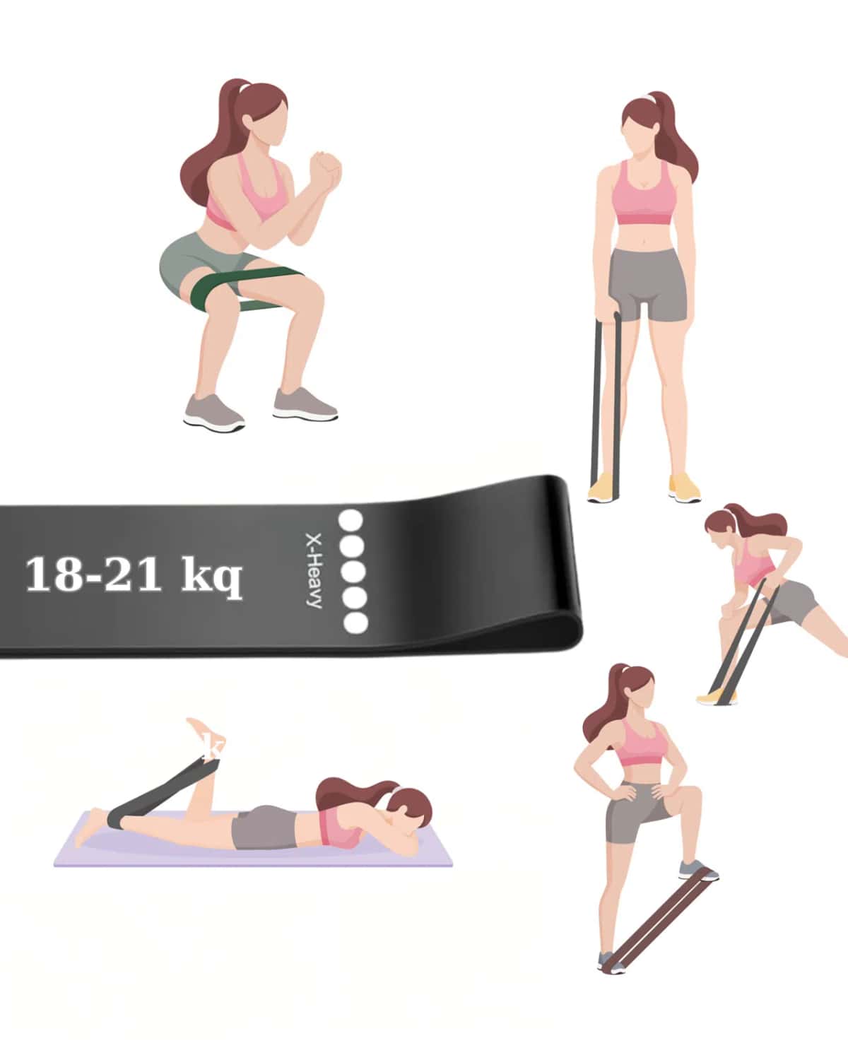 Fitness resistance band, black, 1292085 - Tenderyard