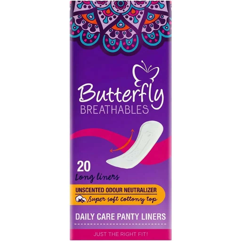 Butterfly Breathables Daily Pantyliners, 20 pieces - Tenderyard