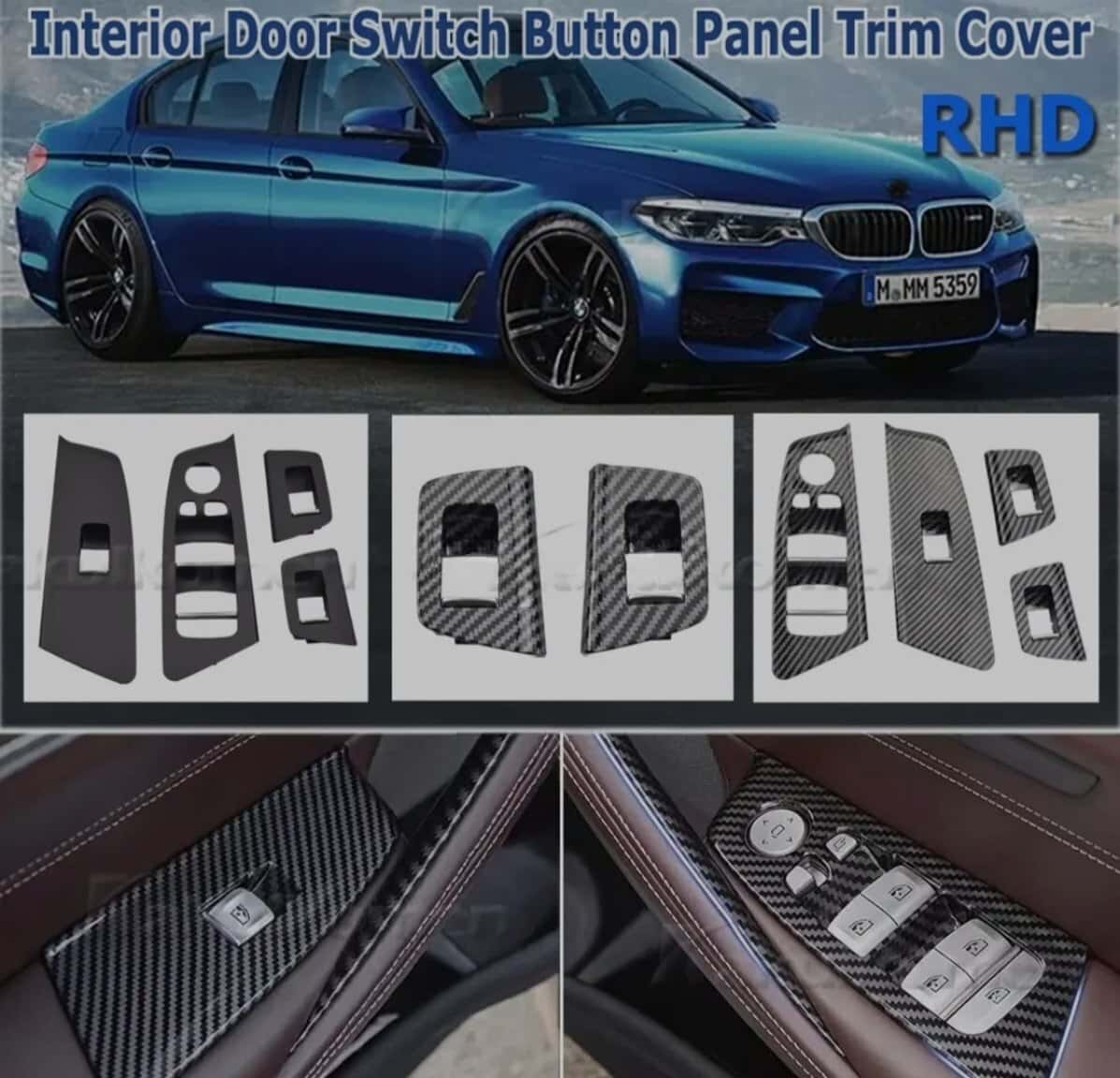 Window switch button covers for BMW 3, 5 series G20, G30, F80, F90 - Tenderyard