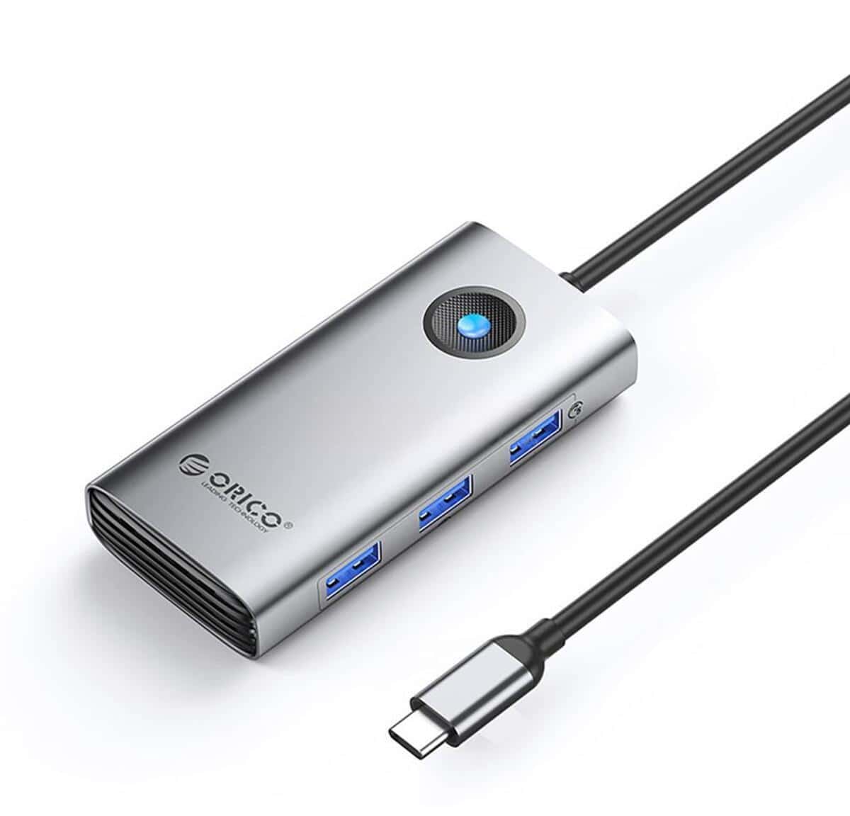 USB Hub Orico PW11-6P-GY-EP 6-in-1 Type-C - Tenderyard