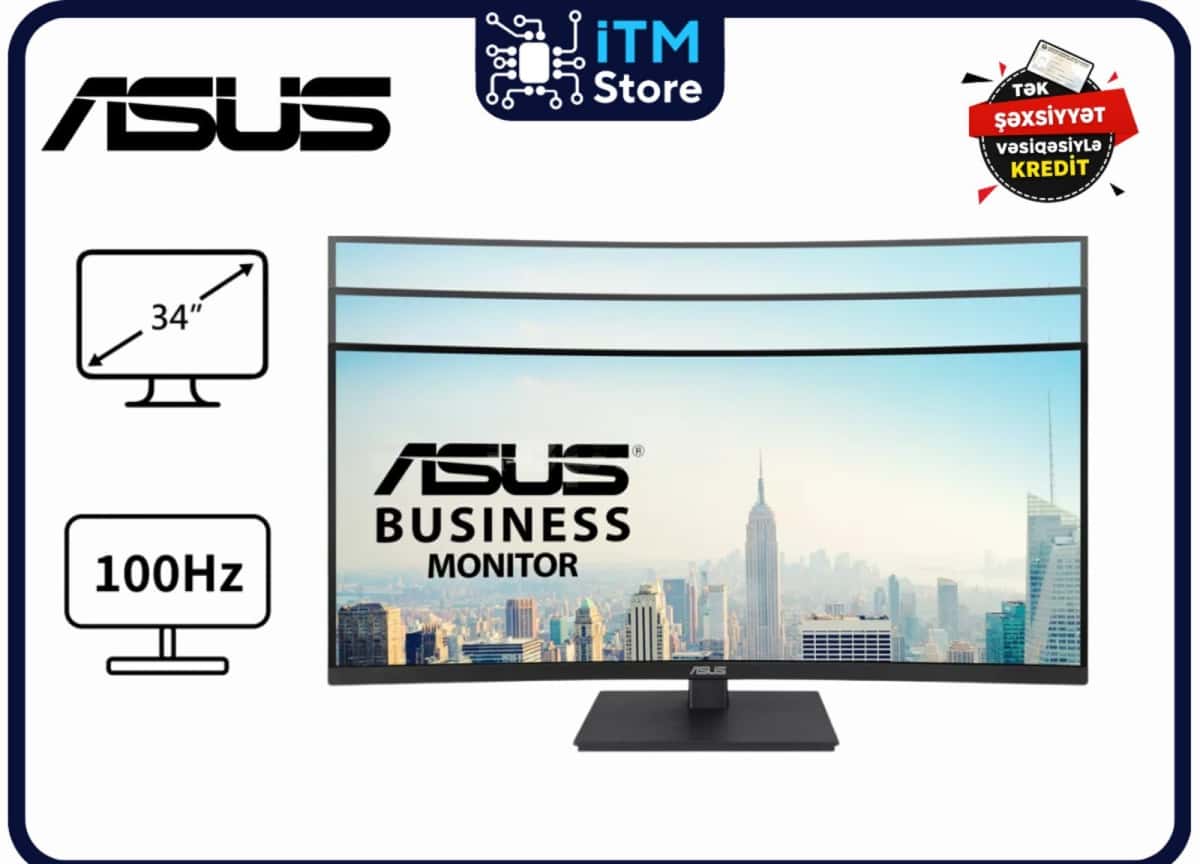 ASUS VA34VCPSR 34" UWQHD, 100Hz, 300 nit, Docking Monitor - Tenderyard