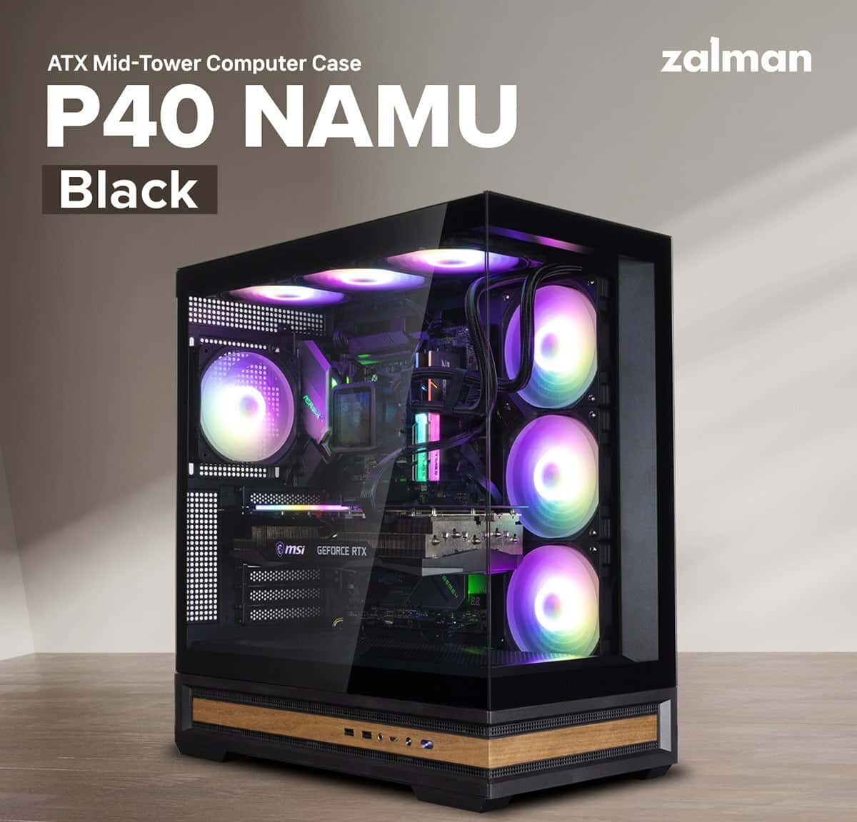 Computer case Zalman P40 Namu Black ARGB ATX - Tenderyard