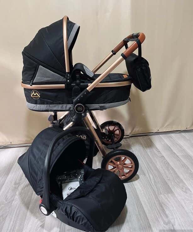 Unisex baby stroller, Black color - Tenderyard