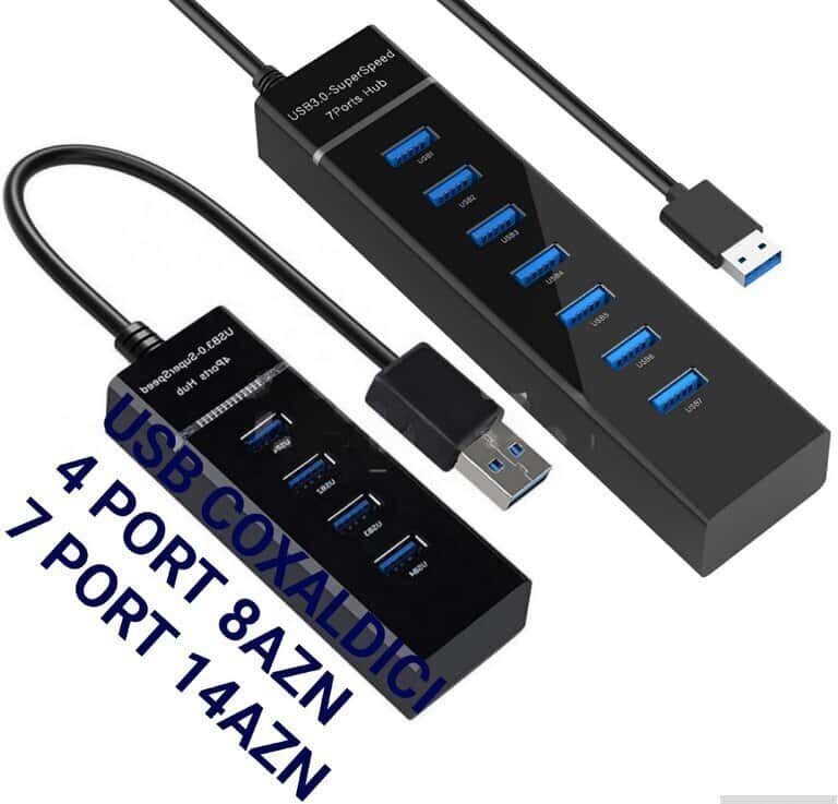 USB 3.0 Sürətli USB Hub (4 və 7 portlu) - Tenderyard