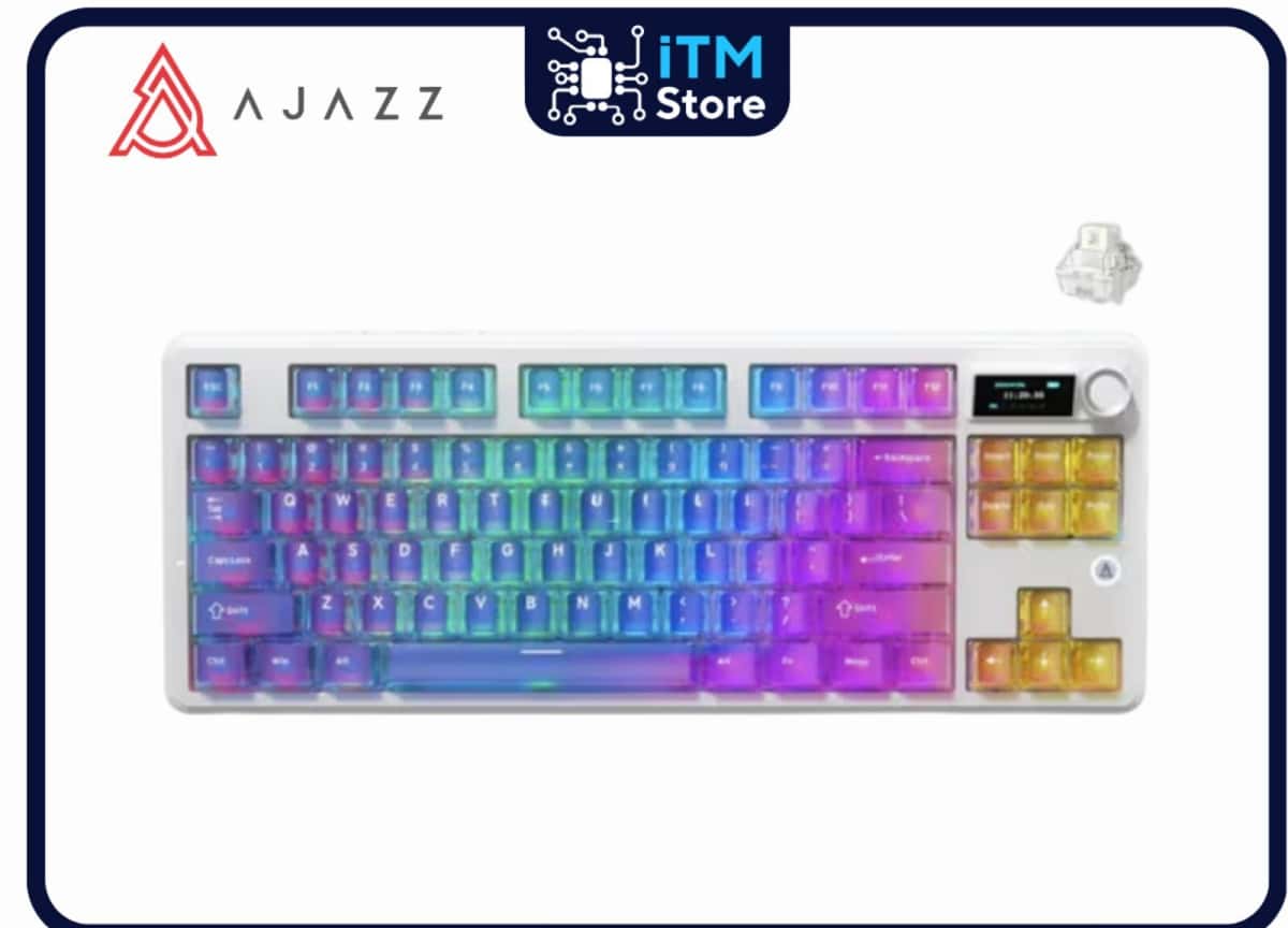 Mechanical keyboard Ajazz MK87 PRO Transparent Gradient Pink-Orange - Tenderyard