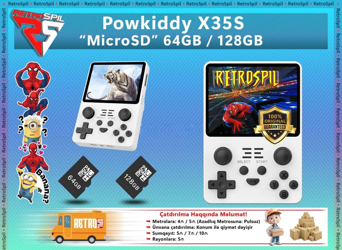 Powkiddy X35S və X35H Retro Oyun Konsolu (64GB) - Tenderyard