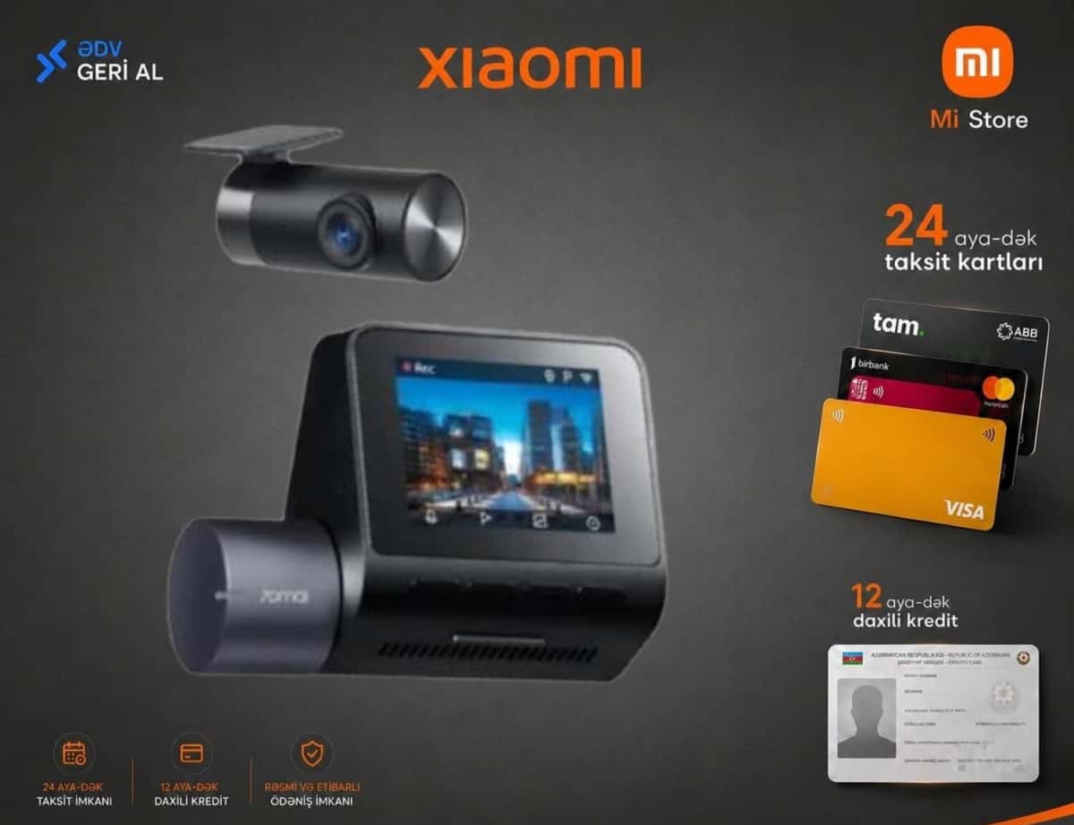 Videoqeydiyyatçı 70mai Dash Cam A200 Rear Cam Set - Tenderyard