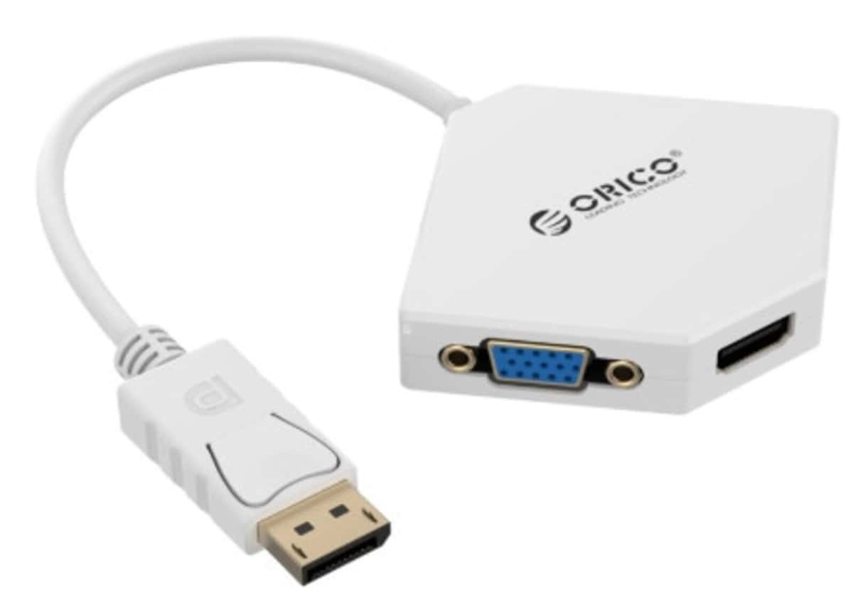 Adapter Orico DPT-HDV3-WH DisplayPort to HDMI/DVI/VGA - Tenderyard