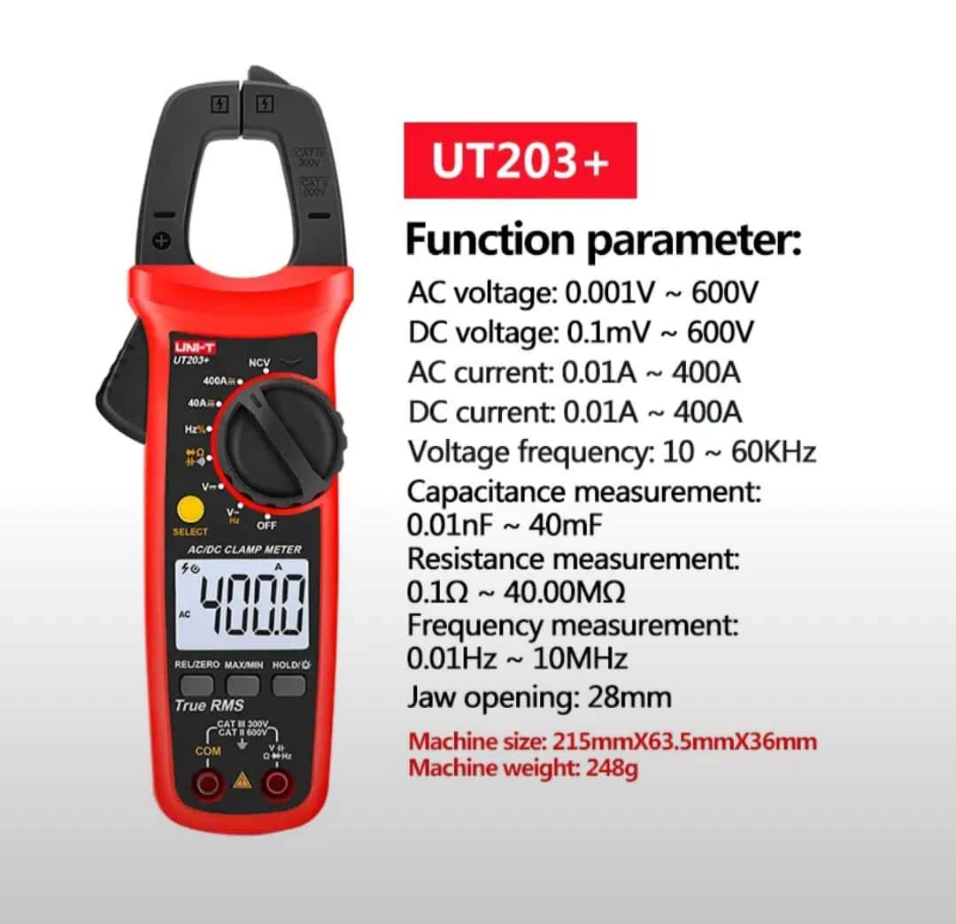 Clamp Meter UNI-T UT203+ - Tenderyard