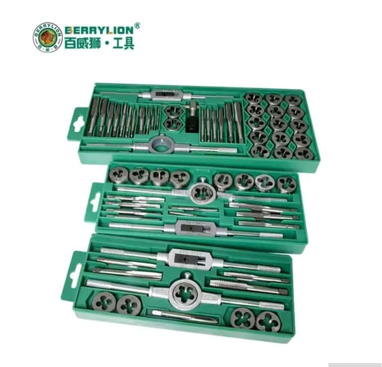 Thread cutting set 12 and 40 pieces in a metal case - Tenderyard