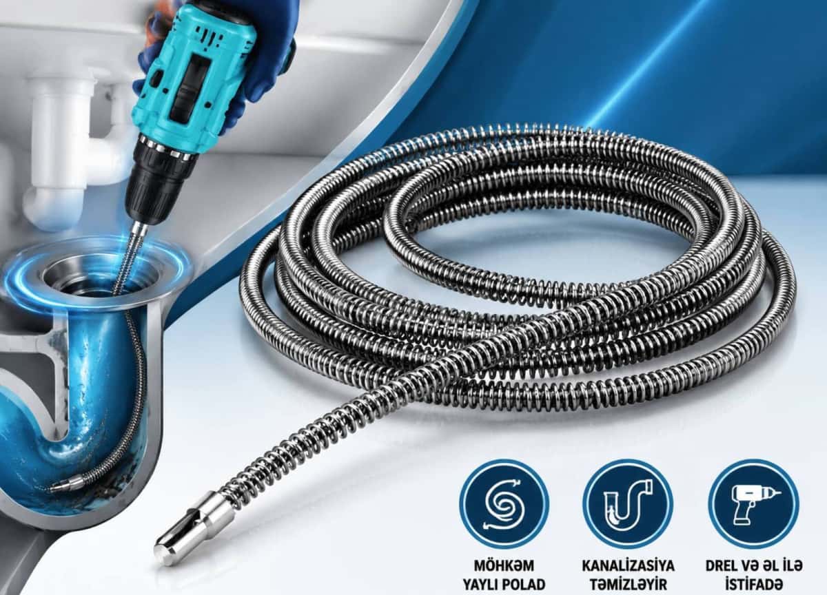 Drain cleaning cable 10 m (for drill) - Tenderyard