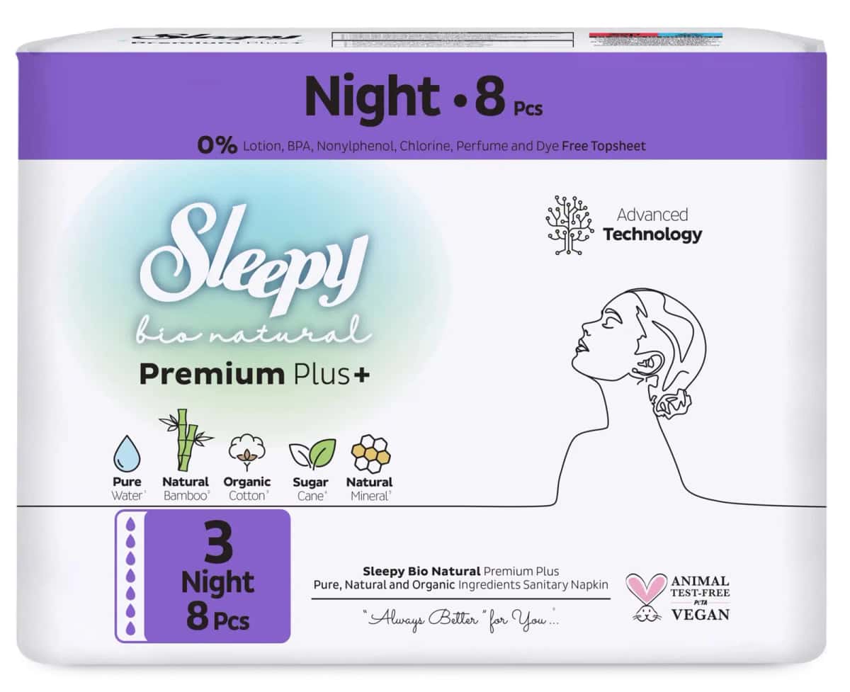Sleepy Bio Natural Premium+ Night Urology Pads, 8 pieces - Tenderyard